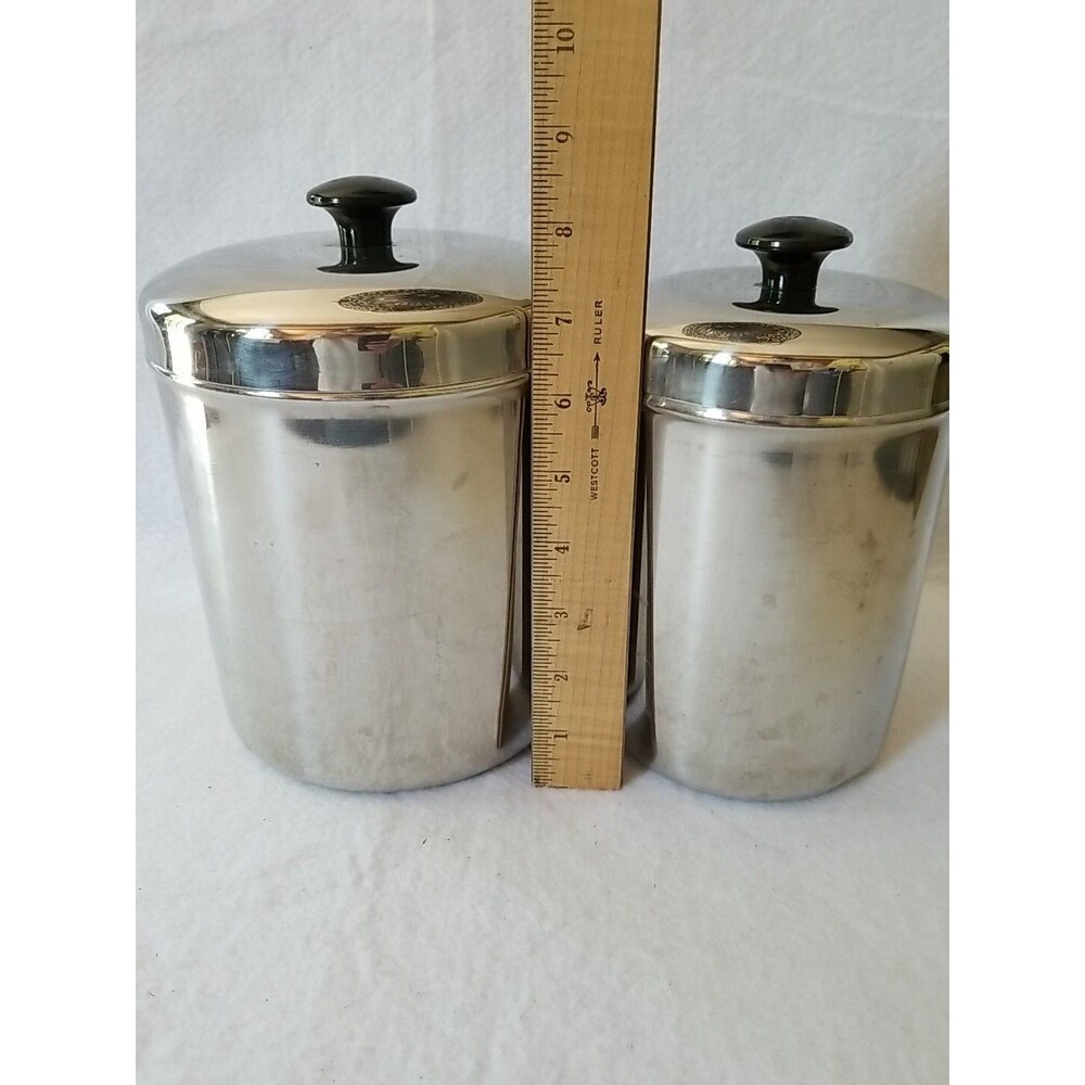 Vintage Vollrath 2 Stainless Steel Canisters 8813 8812